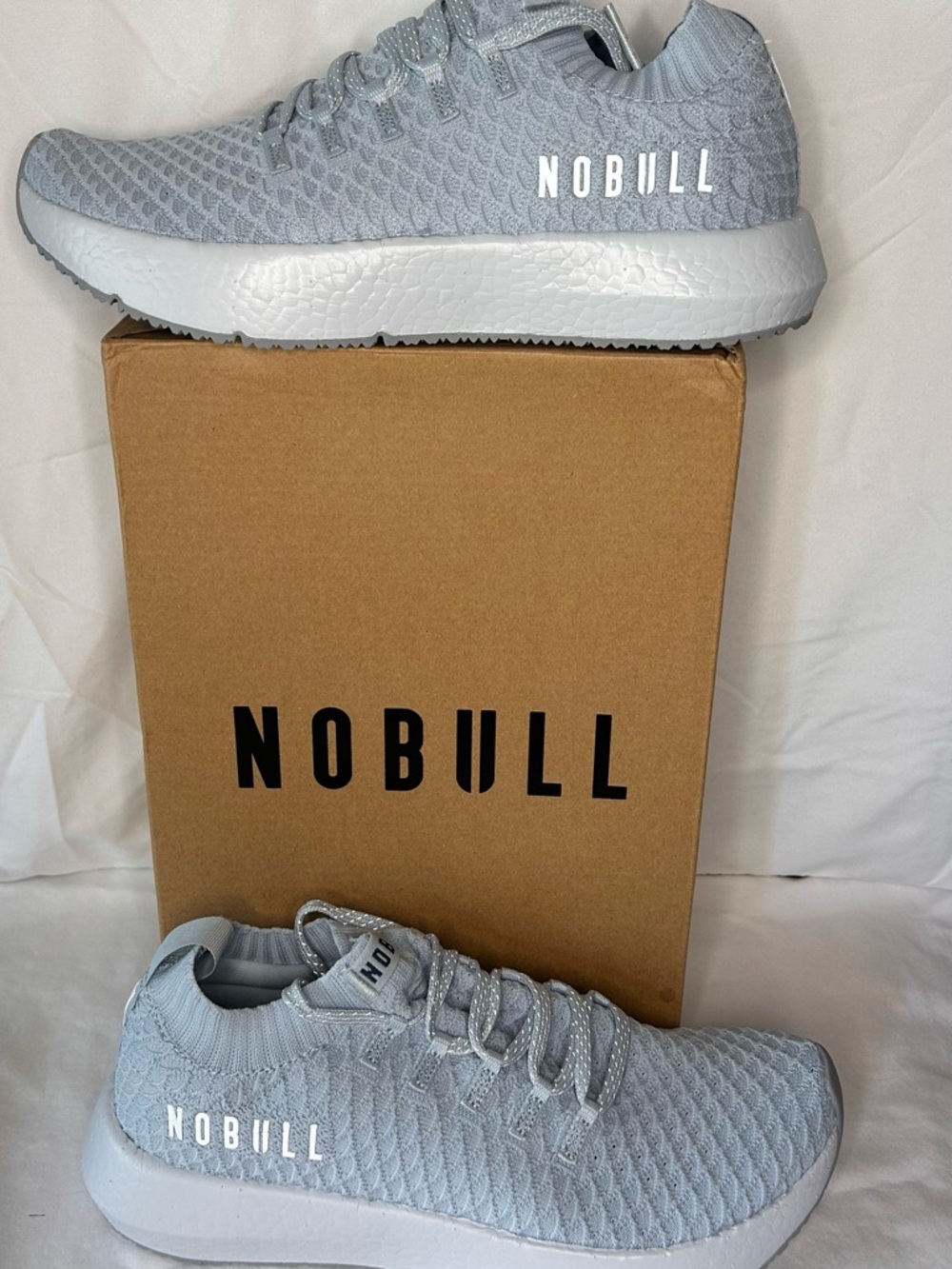 NOBULL Light Gray Knit Trainer Sneakers